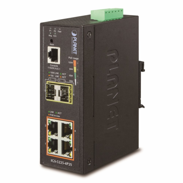 Planet IGS-5225-4P2S průmyslový L3 switch, 4x1Gb, 2x1Gb S...