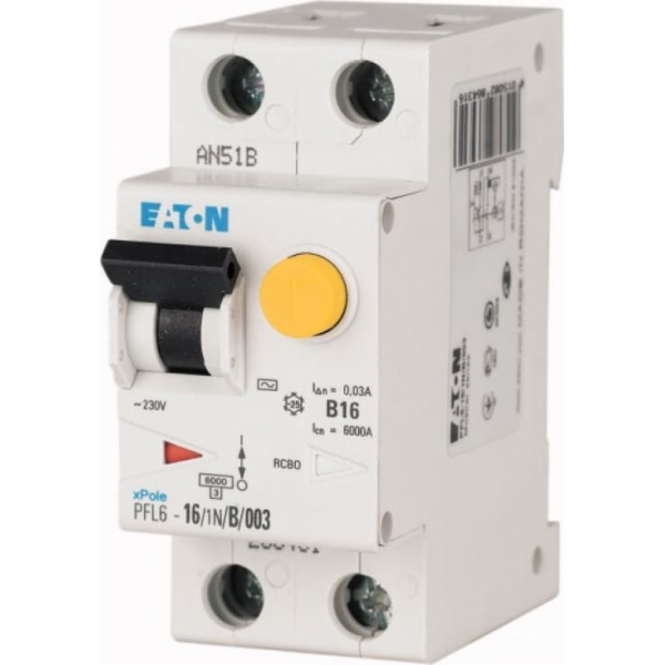 Eaton Osvětlení a dimenzita 1P+N 40A 0,03A typ AC PFL6-40...