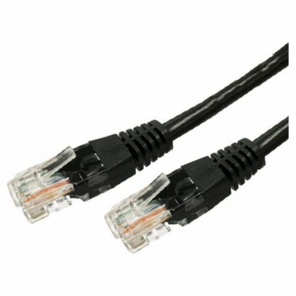 Patchcord kat.5e RJ45 UTP 1m. černá - balení 10 ks