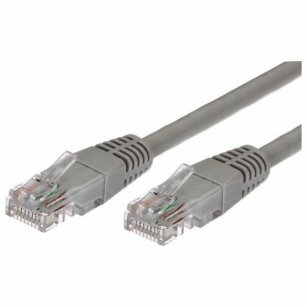 Patchcord kat.6 RJ45 UTP 1m. šedá - balení 10 ks