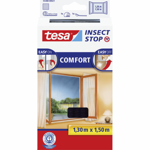 Tesa Comfort Okenní síť proti hmyzu 1,3 x 1,5 m černá