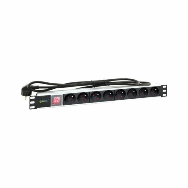 Zásuvkový distributor (pes) na 8 zásuvek pro 19" racky