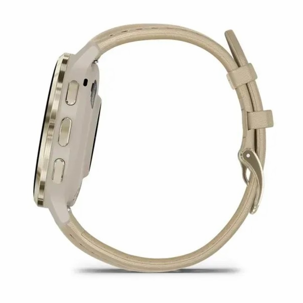 GARMIN VENU 3S, French Gray/Soft Gold, Leather