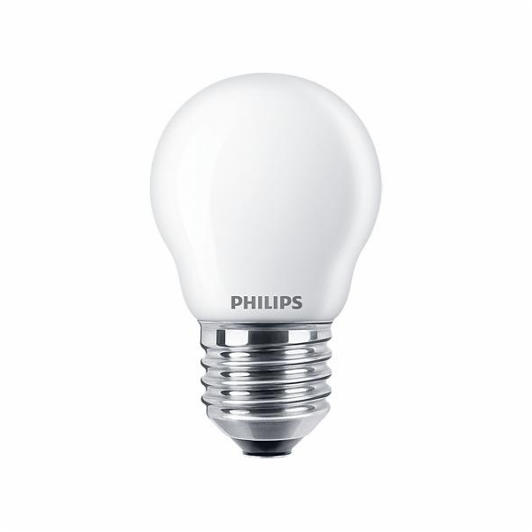 LED žárovka PHILIPS, P45, E27, 6,5 W, 806 lm, 2700 K