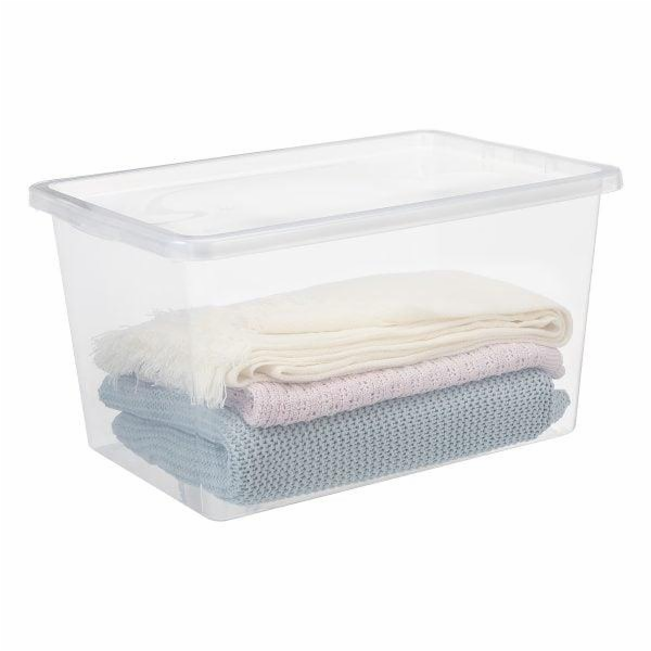 Úložný kufr OKKO BASIC BOX, 52 l, průhledný, 59,5×39,5×31 cm