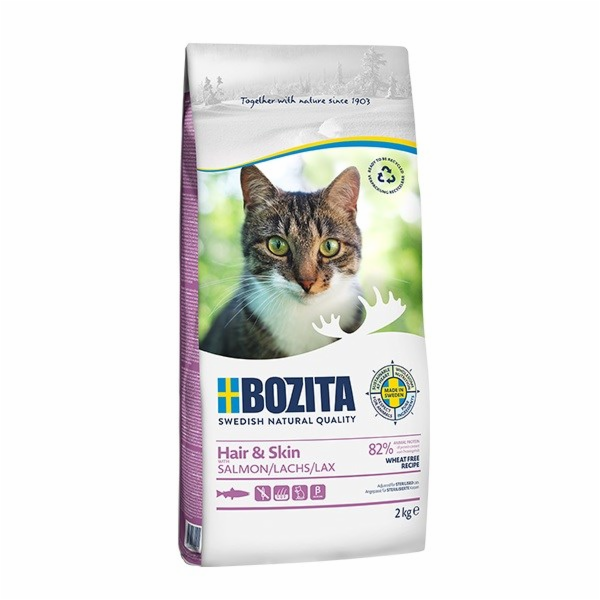 BOZITA Hair & Skin Salmon - suché krmivo pro kočky - 2kg