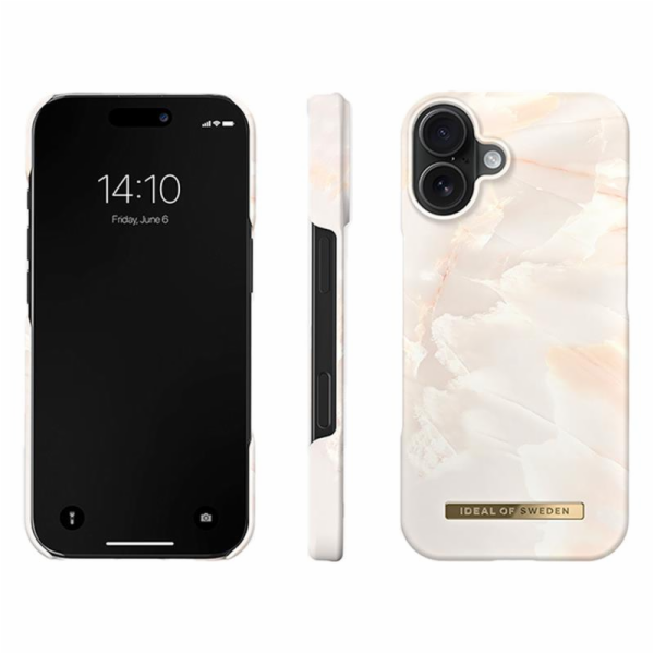 iDeal Fashion Case MagSafe iPhone 16 Rose Pearl Marble