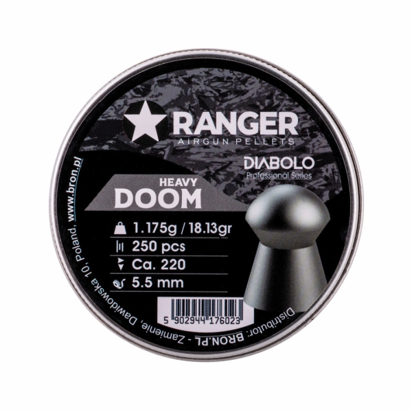 Śrut 5,5 mm RANGER Diabolo Doom Heavy płaski 250 szt. 1,1...