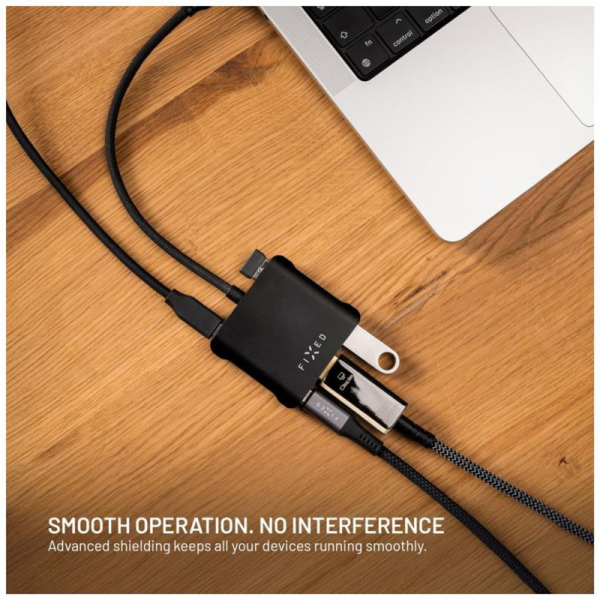 FIXED HUB Quadri, 5-portový hliníkový USB-C, 140W, PD 3.1...
