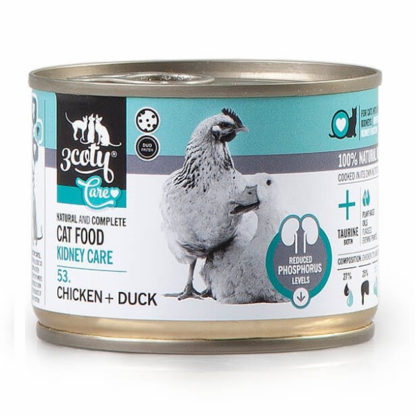 3COTY 53. Chicken + duck Kidney Care - mokré krmivo pro k...