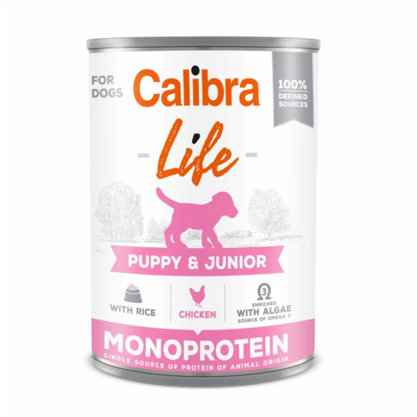CALIBRA Dog Life Puppy&Junior Chicken & rice - vlhké krmi...