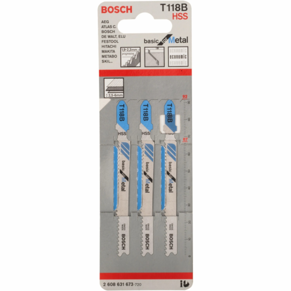 Plátky do přímočaré pily Bosch T 118 B Basic for Metal, b...