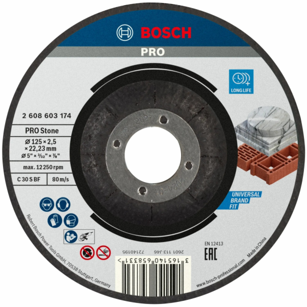 Řezný kotouč Bosch na kámen O 125 mm x 2,5 mm x 22,23 mm