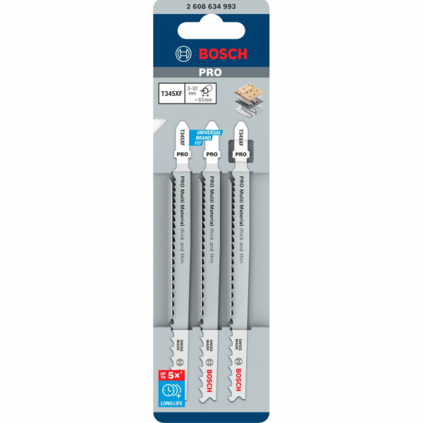 Bosch PRO Pilový list do kmitací pily Bosch T 345 XF, 3dílný