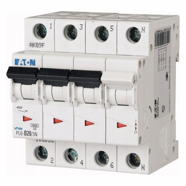 Eaton Jistič 3P+ND 20A 6kA AC PL6-D20/3N 165038