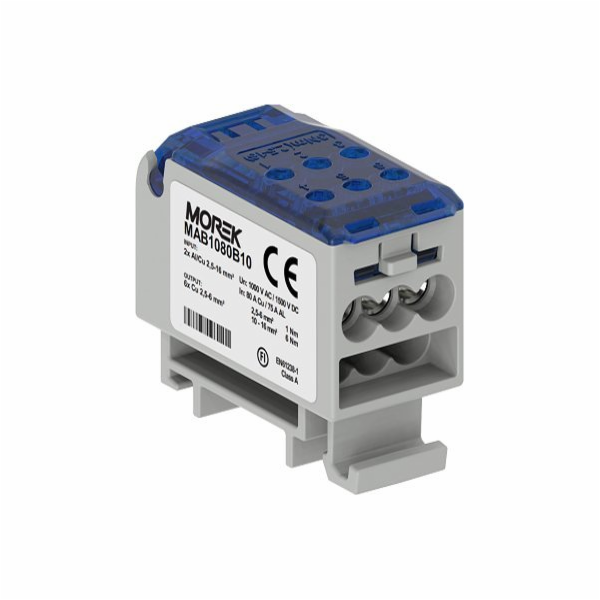 MOREK Distribuční blok modrý 2x 2,5-16 mm Výstup: 6x 2,5-...