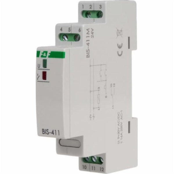 F&F Bistabilní relé 1P 16A 24V AC/DC s pamětí BIS-411M-24V