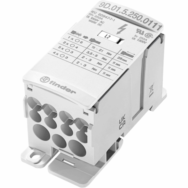 Finder Rozvodný blok 250A vstup 1x120mm2 / výstup 2x35mm2...