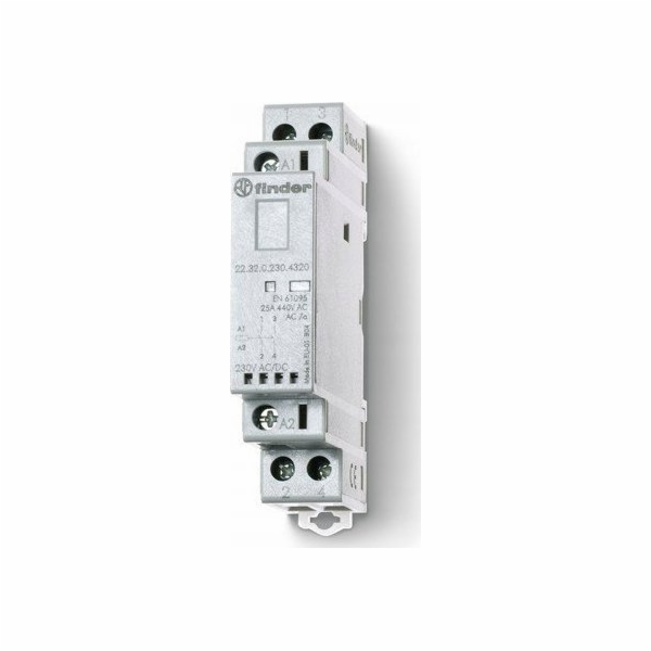 Finder Modulární stykač 2NO 25A 230V AC/DC, indikace prov...