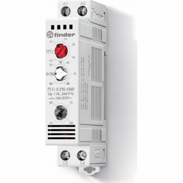 Finder Hygrotermostat pro rozvaděče 110…240 V AC/DC, 10 A...