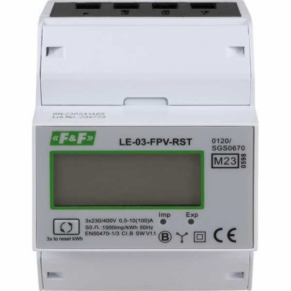 F&F Elektroměr , obousměrný, reset LE-03-FPV-RST