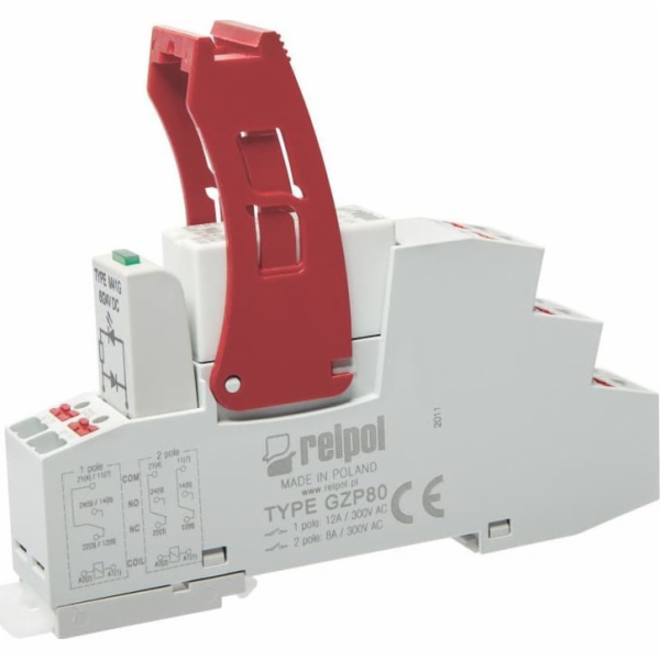 Relpol Relé rozhraní Push-in 2P 230VAC 8A AgNi PI84-230AC...