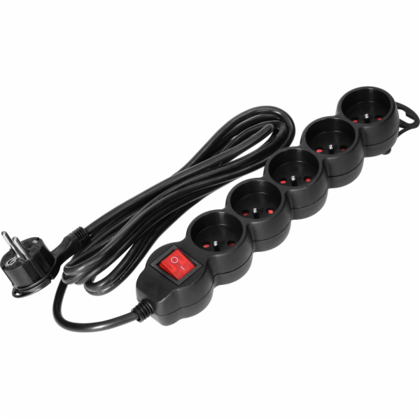 Orno 5cestný prodlužovací kabel 2P+Z, s vypínačem, 5m H05...