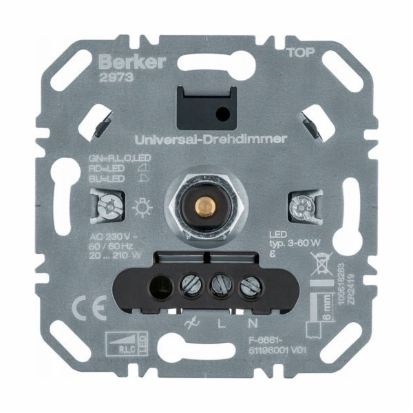 Berker Uni otočný stmívač (R,L,C,LED) 2973 stmívač s ovlá...