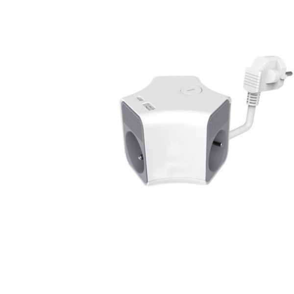 Plastrol 3x pevný prodlužovací kabel s vypínačem a USB A/...