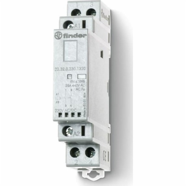 Finder Modulární stykač 2R 25A 230V AC/DC, indikace provo...