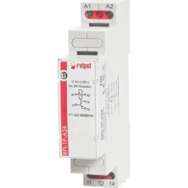 Relpol Elektromagnetické relé 1P 16A 24V AC AgSnO2 RPI-1P...