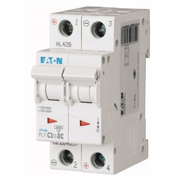 Eaton Jistič 2P C 3A 10kA DC PL7-C3/2-DC 264897
