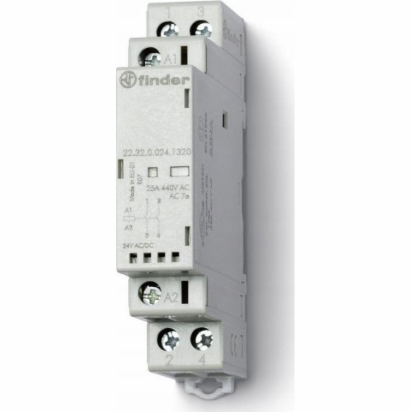 Finder Modulární stykač 25A 2NO 24V AC/DC, indikace provo...