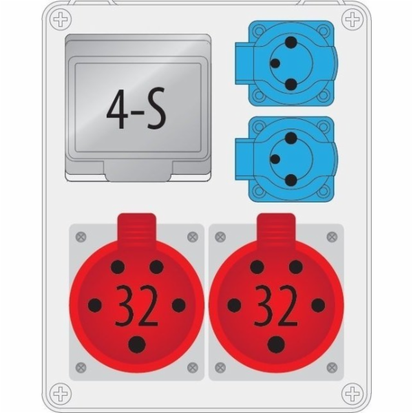 NoName Rozvaděč R-BOX 240 4S 2x32A/5P 2x250V prázdný okén...