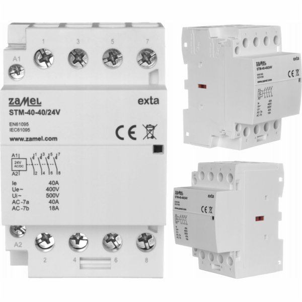 Zamel Modulární stykač 40A 4Z 24V AC/DC+F13 typ: STM-40-4...