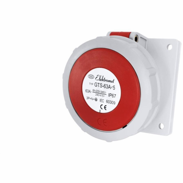 Elektromet Úhlová panelová zásuvka 63A/400V 5P IP67 6h 3P...