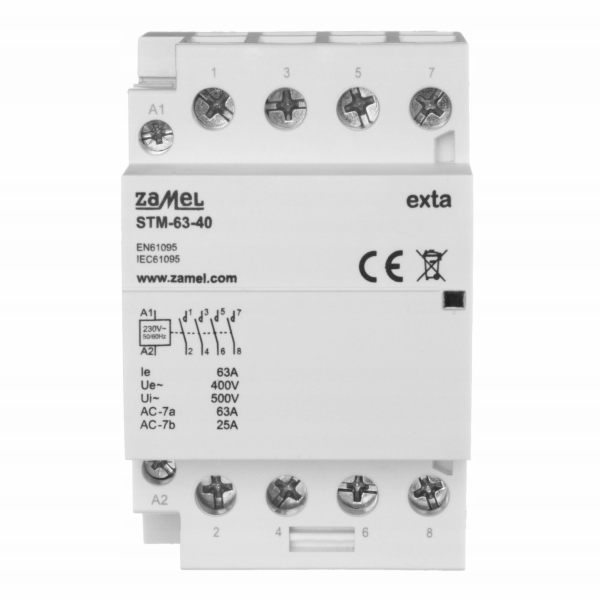 Zamel Modulární stykač 63A 4 Z 230V AC STM-63-40 EXT10000299