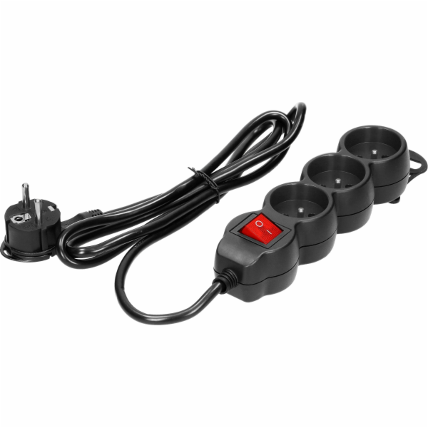 Orno 3cestný prodlužovací kabel 2P+Z, s vypínačem, 5m H05...