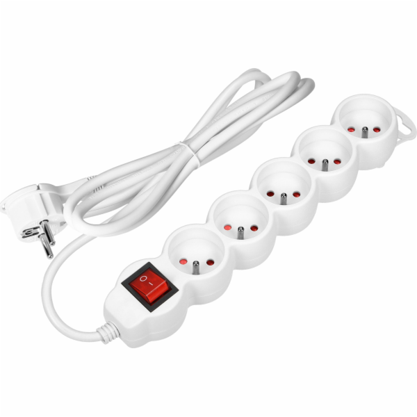 Orno 5cestný prodlužovací kabel 2P+Z, s vypínačem, 5m H05...