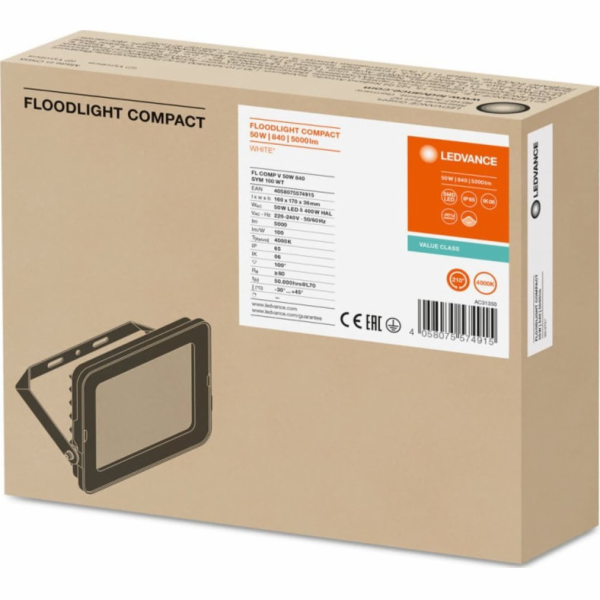 Ledvance LED projektorový světlomet FLOOD COMPACT V 50W 8...