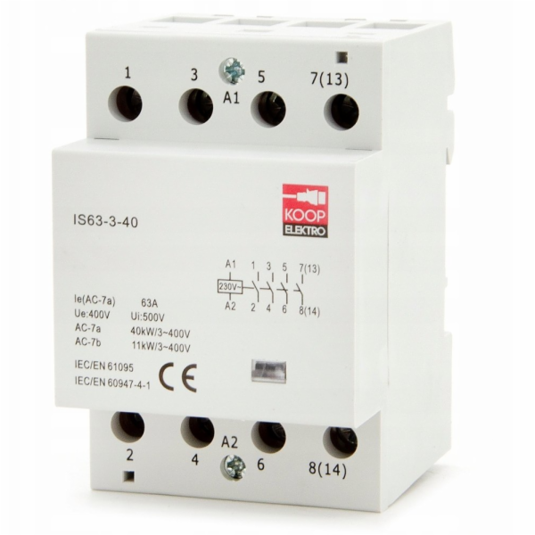 KOOP Elektro Modulární stykač 63-40 63A 4NO 230V 3P 3-FAZ...