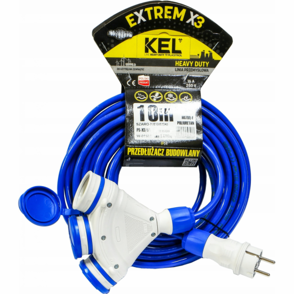 KEL Prodlužovací kabel 3 zásuvky s/bez 10 m /H07BQ-F 3x1,...