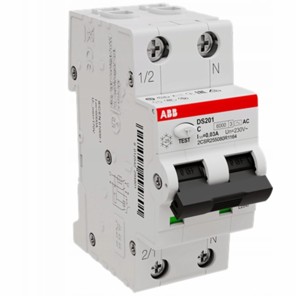 ABB Diferenciální jistič 1P+N, typ C, 32A, 6kA, 30mA AC, ...