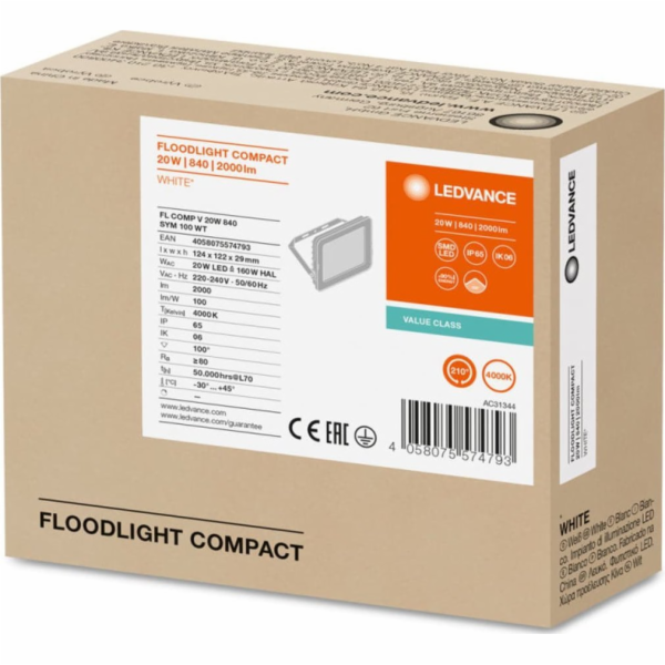 Ledvance LED projektorový světlomet FLOOD COMPACT V 20W 8...