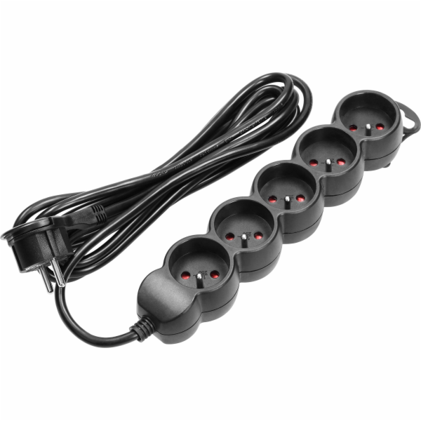 Orno 5cestný prodlužovací kabel 2P+Z, 5m H05VV-F 3x1,5mm2...