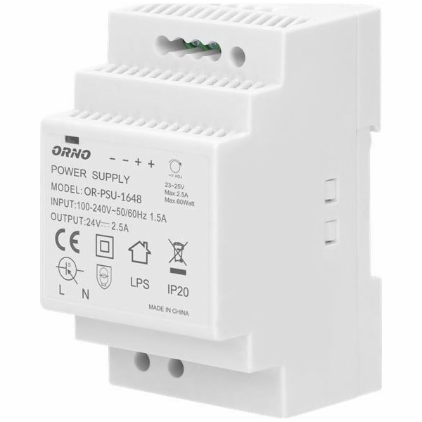 Orno Napájecí zdroj na DIN lištu 24VDC 2,5A 60W OR-PSU-1648