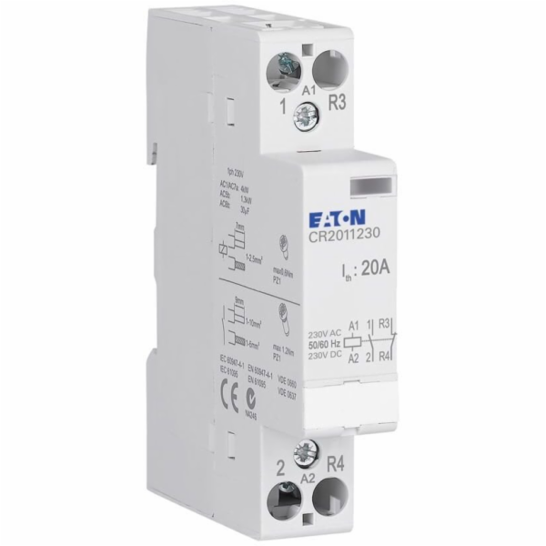 Eaton Instalační stykač CR 20A 230V AC/DC 1NO+1NC CR20112...