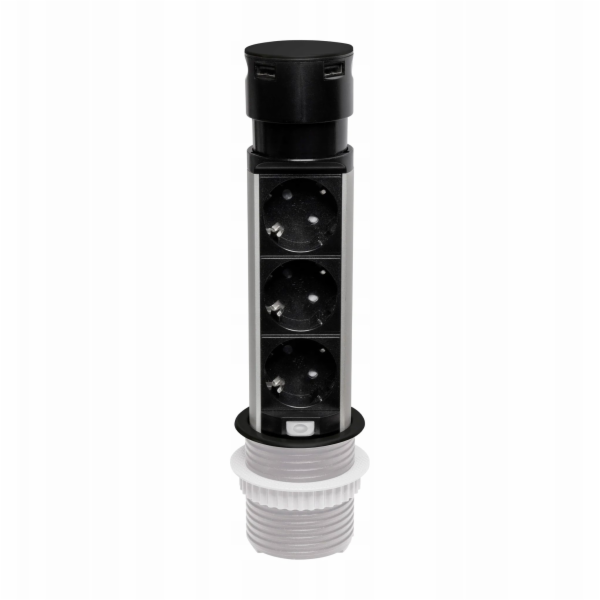 Plastrol Vestavná nábytková zásuvka 3 zástrčky 2xUSB A sc...