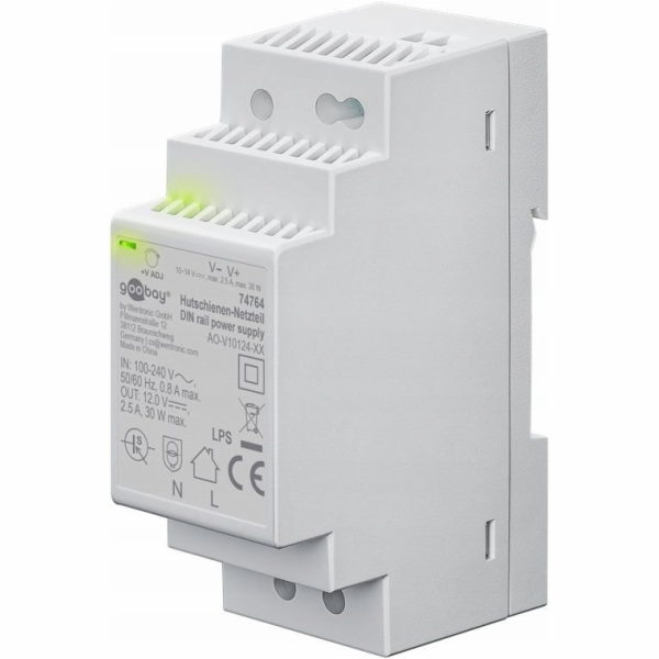 Goobay Napájecí zdroj na DIN lištu 12 V (DC), 2,5 A, 30 W