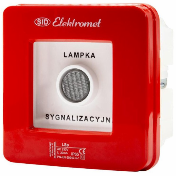 Elektromet Červená zapuštěná signální lampa LSp 24c ID 91...